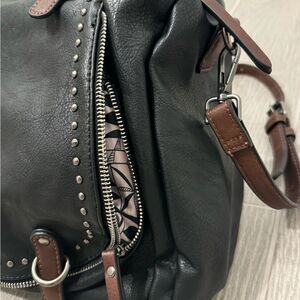 Black and Brown Leather Shoulder Bag